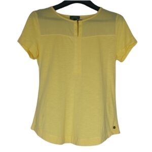 LRL Ralph Lauren Yellow T-Shirt Top Sheer